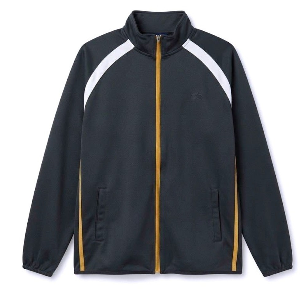 Starter Mens Track Jacket XL Black Gold Full Zip RN93820 Athletic Warmup Sport